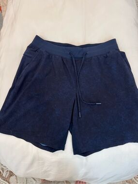 lululemon athletica Men's Dark Navy Drawstring Athletic Shorts